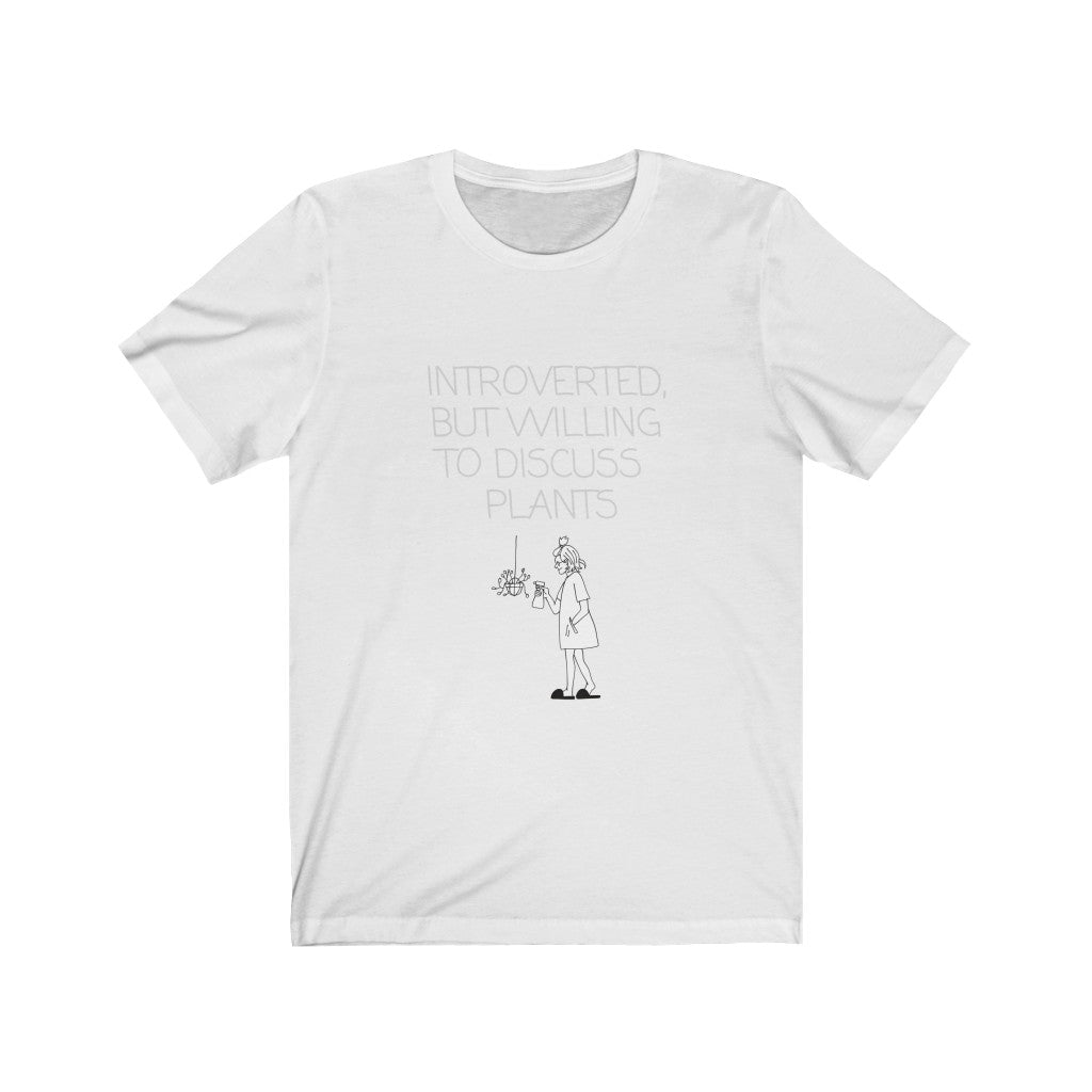 Female "Introverted, But Willing to Discuss Plants" Short Sleeve Tee White